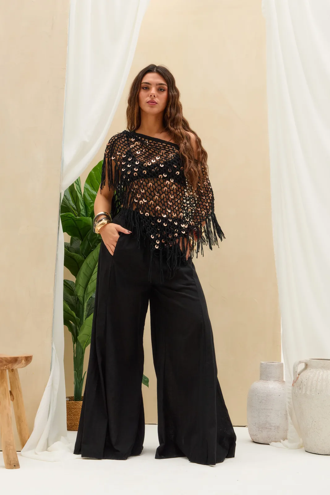 Pantalón Lino Negro