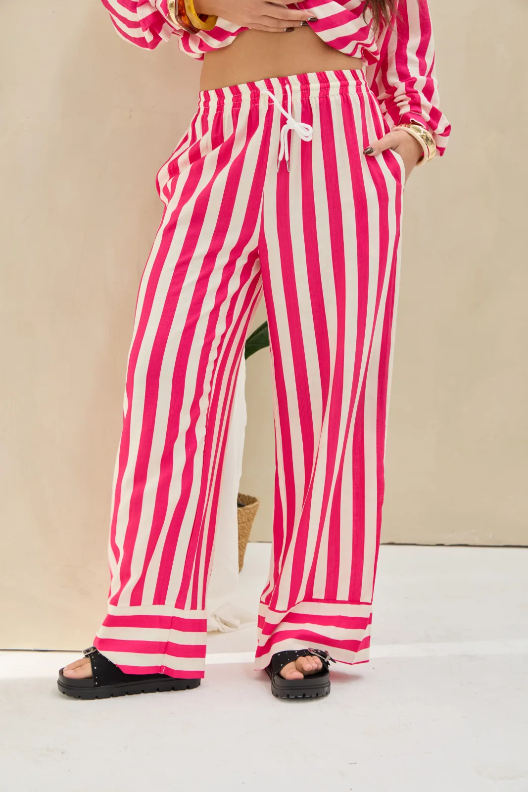 Pantalon Rayas Fucsia