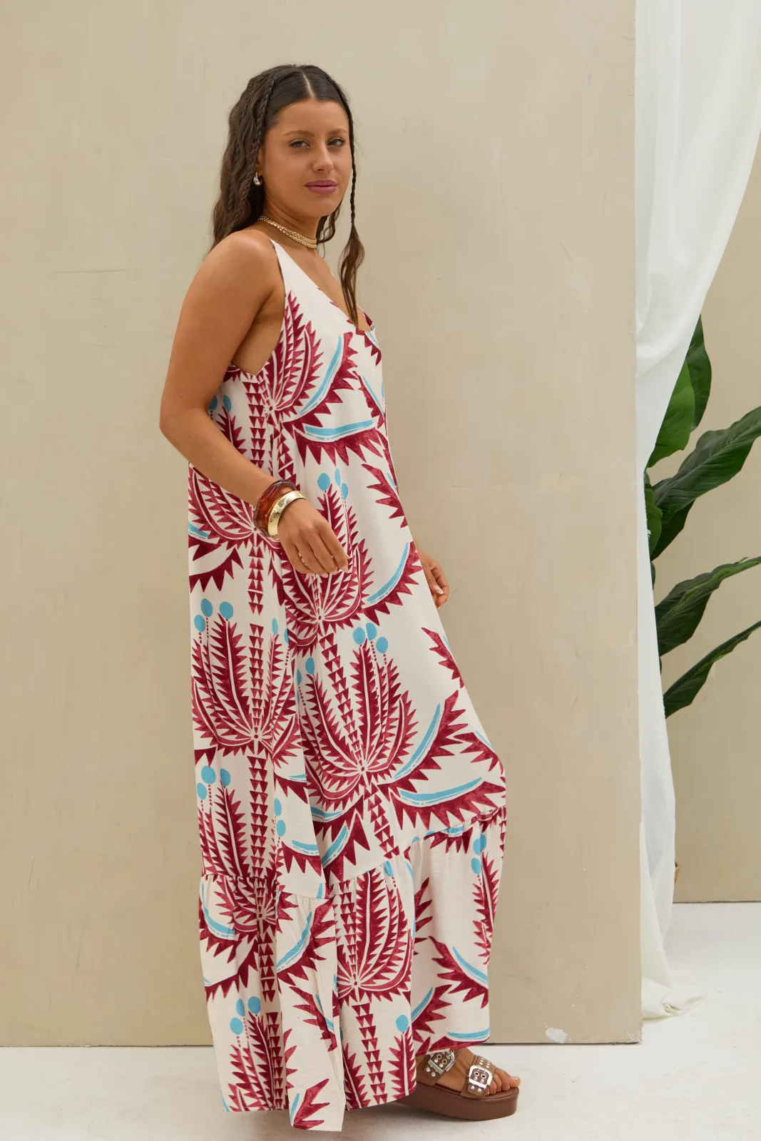 Vestido Estampado Rojo