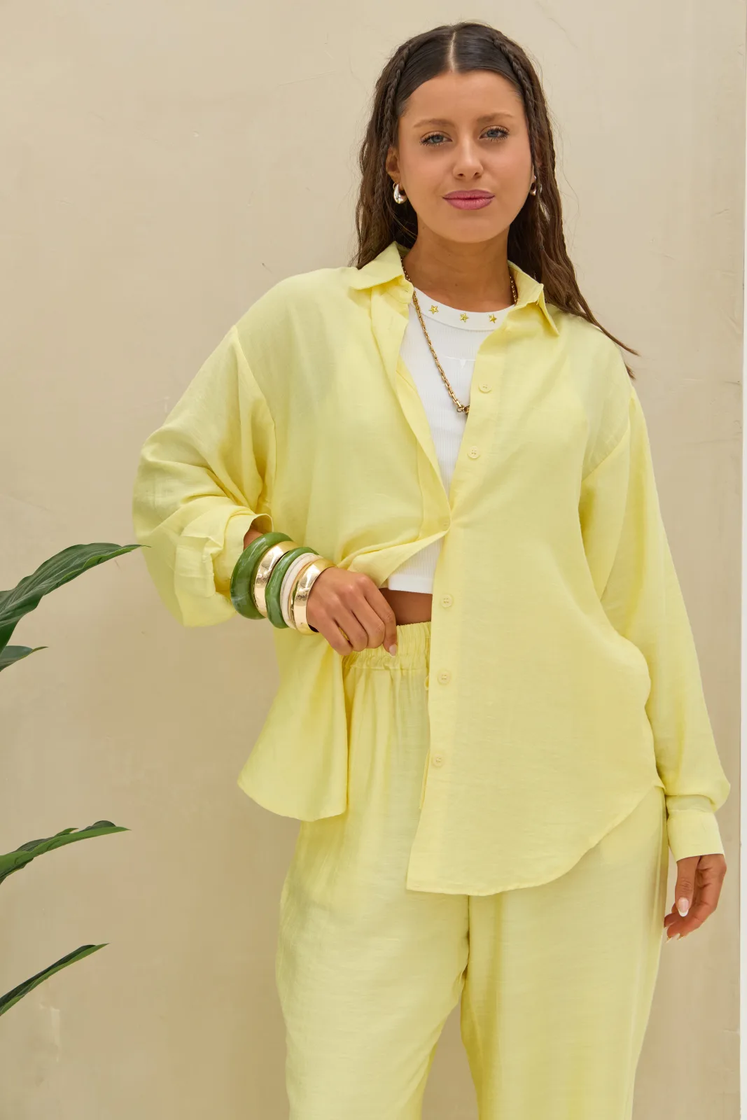 Camisa Lisa Amarillo