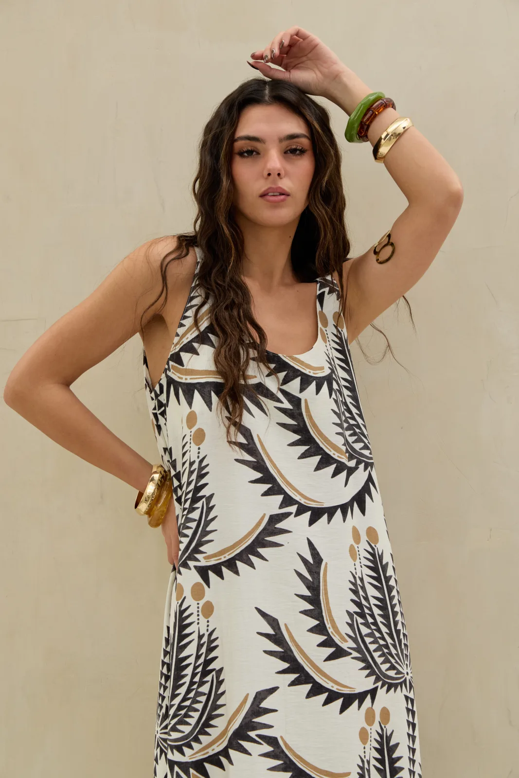 Vestido Estampado Negro