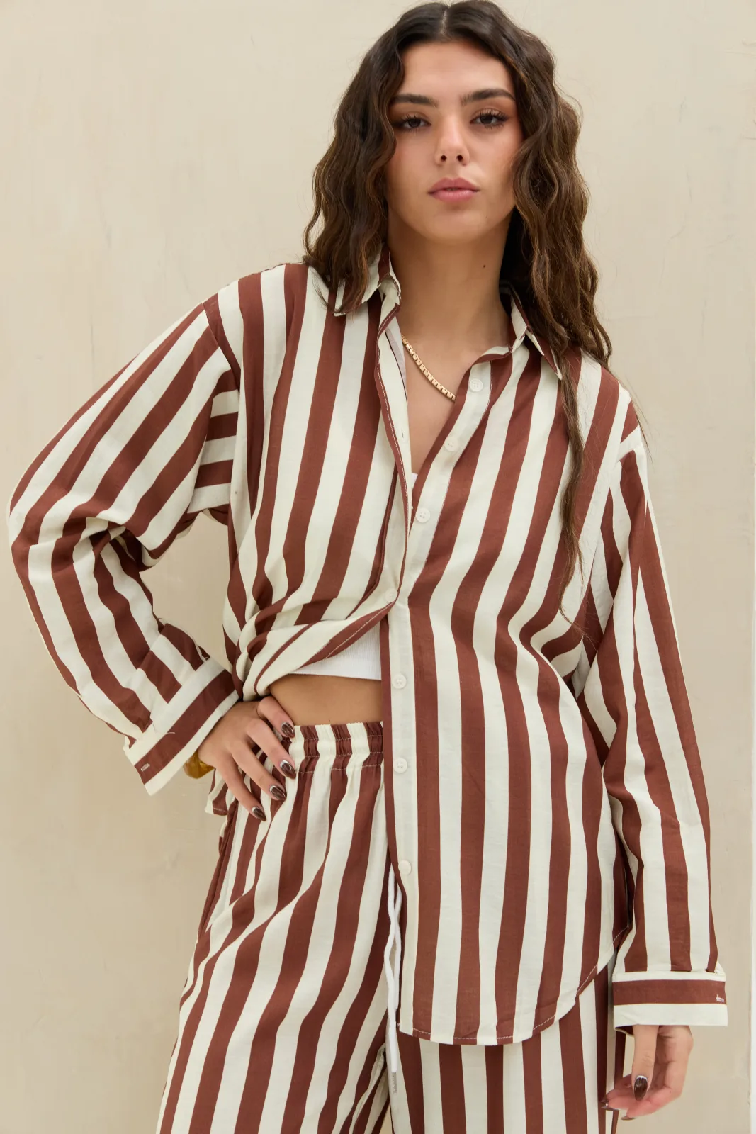 Camisa Rayas Marron