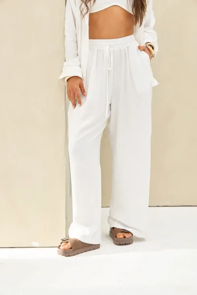 Pantalon Liso Blanco