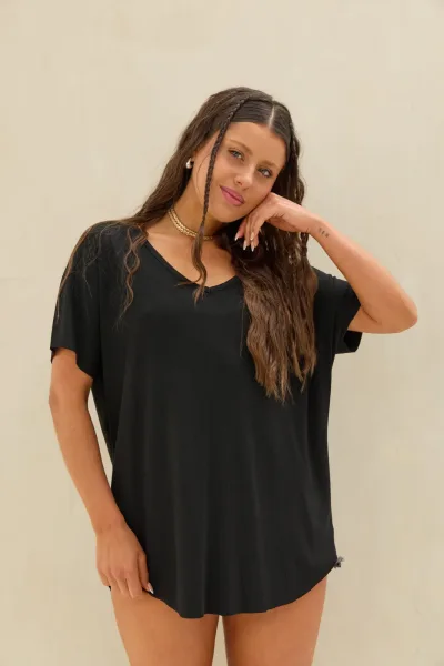 Remera over Morley Negro