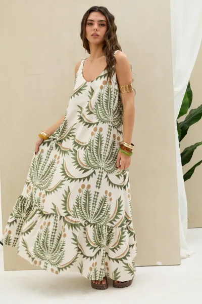 Vestido Estampado Verde