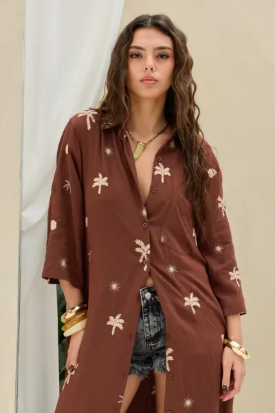 Camisola Bordada Marron
