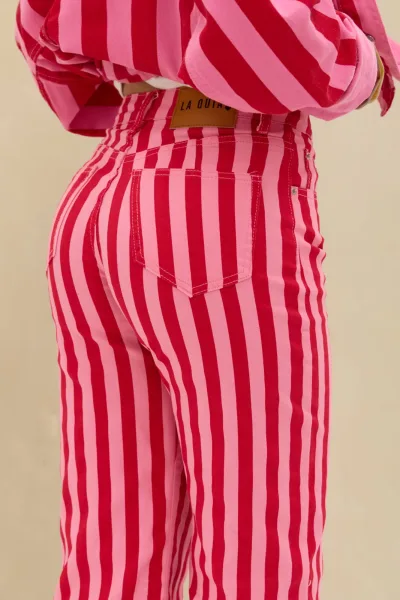 Denim Rayas Rojo