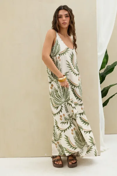 Vestido Estampado Verde