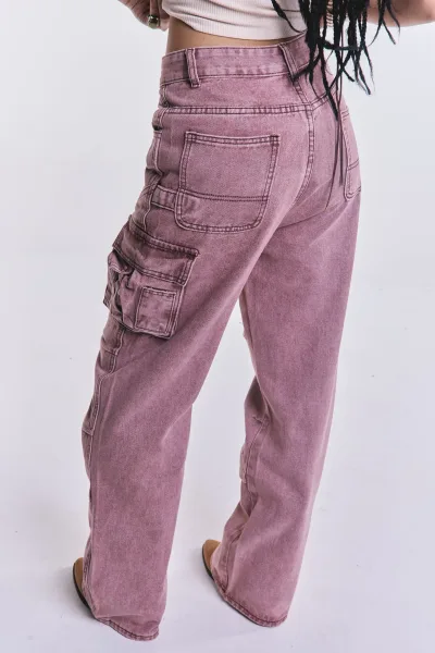 Denim Cargo Safari Rosa