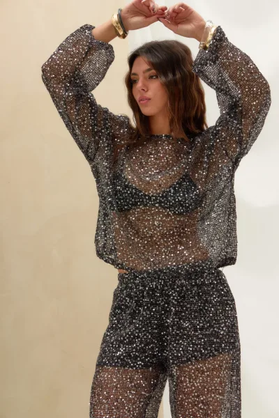 Sweater Brillos Negro