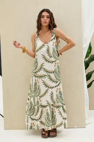 Vestido Estampado Verde