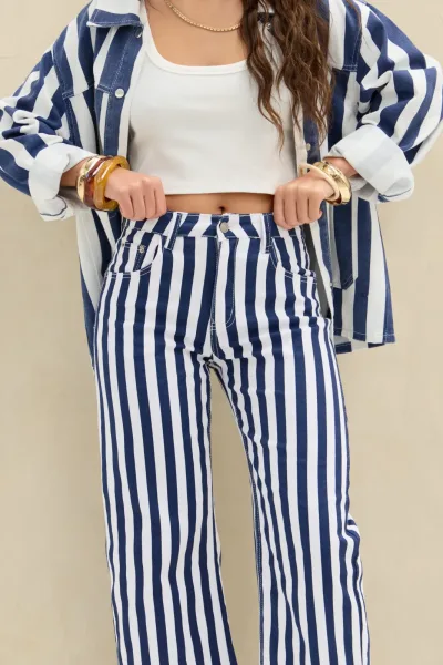 Denim Rayas Azul