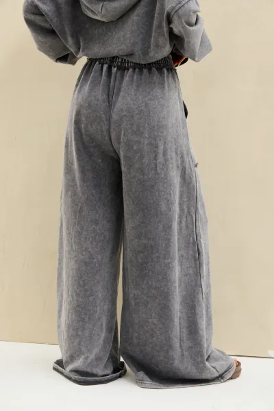 Pantalon Acid Wash Gris