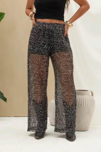 Pantalon Brillos Negro