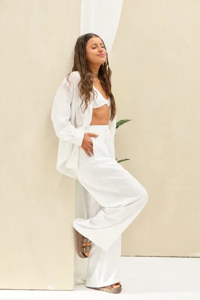 Pantalon Liso Blanco