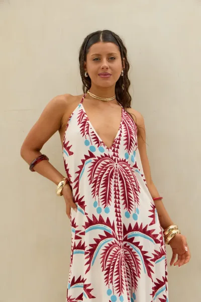 Vestido Palma Rojo