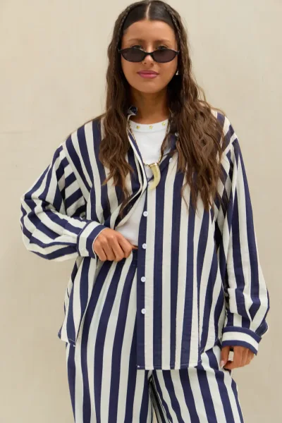 Camisa Rayas Azul