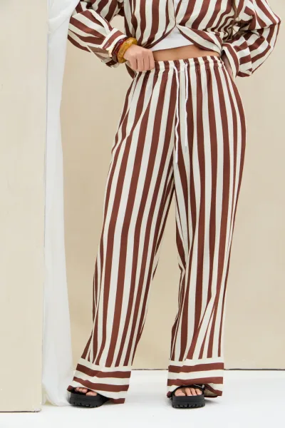 Pantalon Rayas Marron