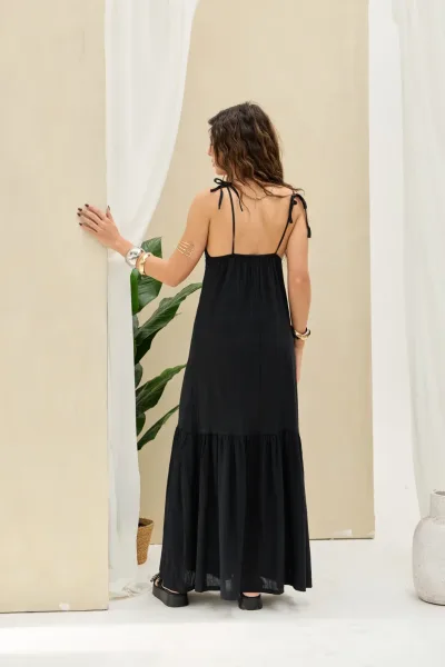 Vestido Lino Negro