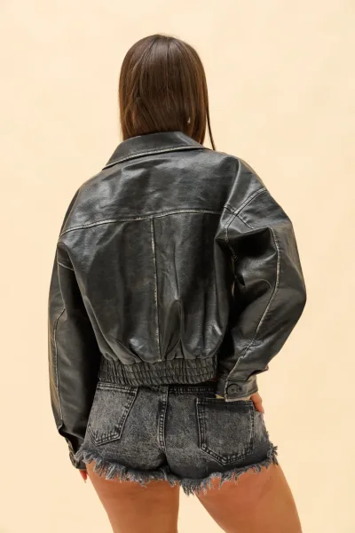 Campera Bomber Eco Negro