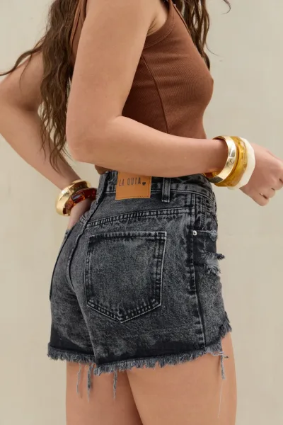 Short Denim Rotura Negro