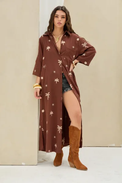 Camisola Bordada Marron
