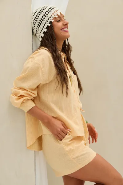 Camisa Rayada Amarillo
