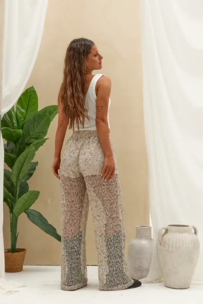 Pantalon Brillos Crudo