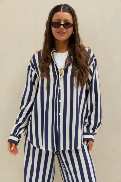 Camisa Rayas Azul