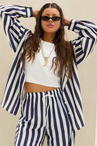 Camisa Rayas Azul