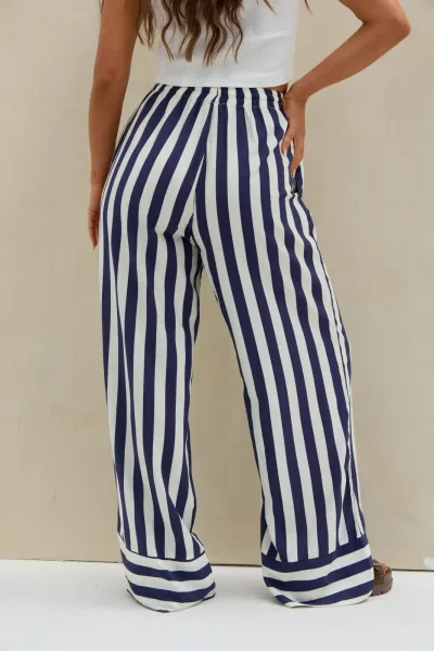 Pantalon Rayas Azul