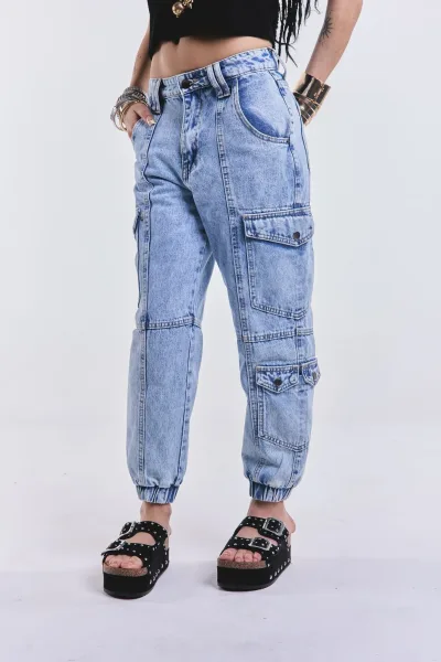 Denim Cargo Icaro Celeste