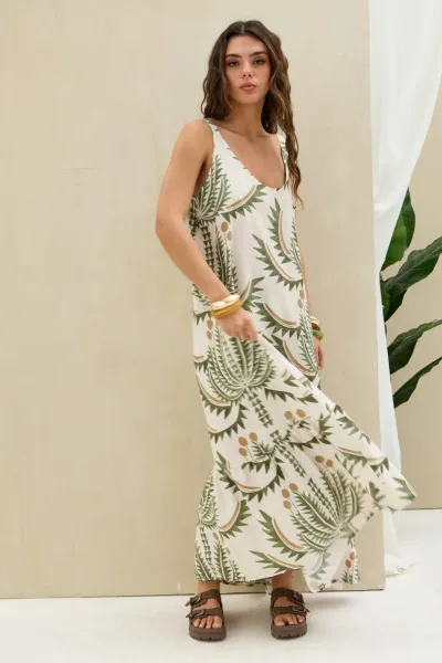 Vestido Estampado Verde