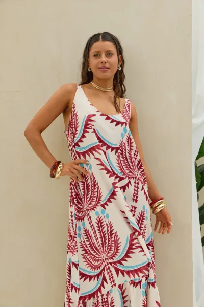 Vestido Estampado Rojo