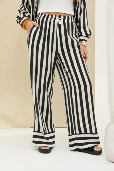 Pantalon Rayas Negro