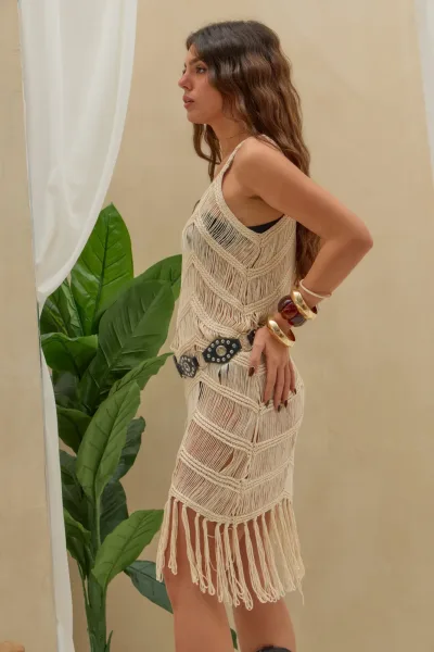 Vestido Largo Crudo
