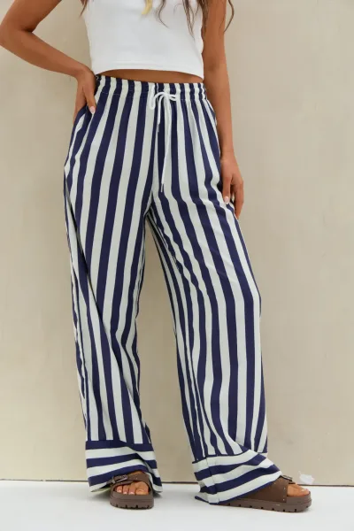 Pantalon Rayas Azul