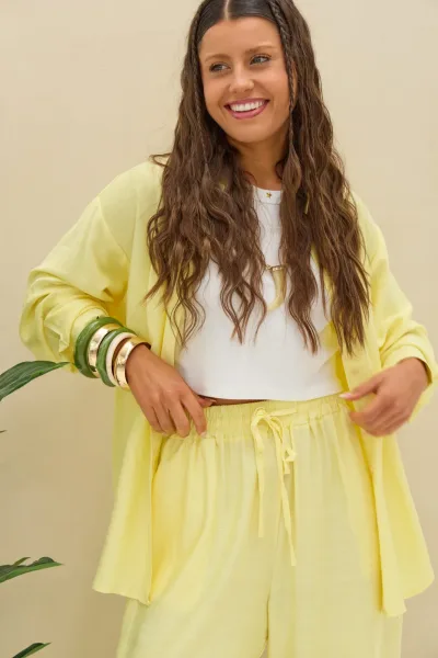 Pantalon Liso Amarillo