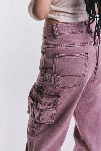 Denim Cargo Safari Rosa