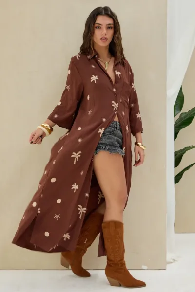 Camisola Bordada Marron