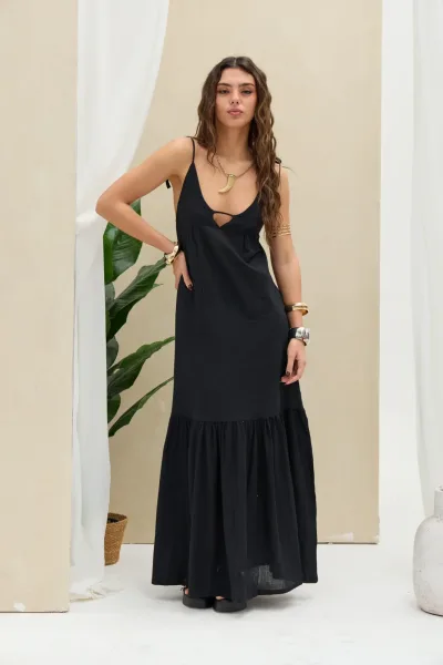 Vestido Lino Negro