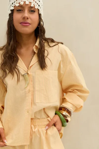Camisa Rayada Amarillo