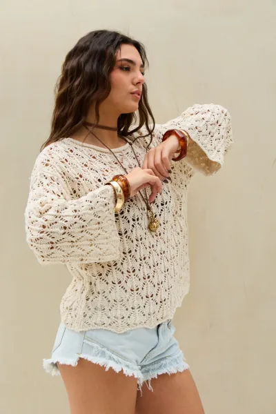 Sweater Tejido Free crudo