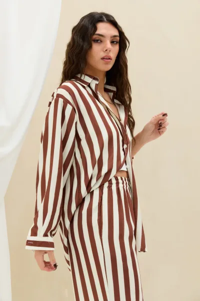 Pantalon Rayas Marron