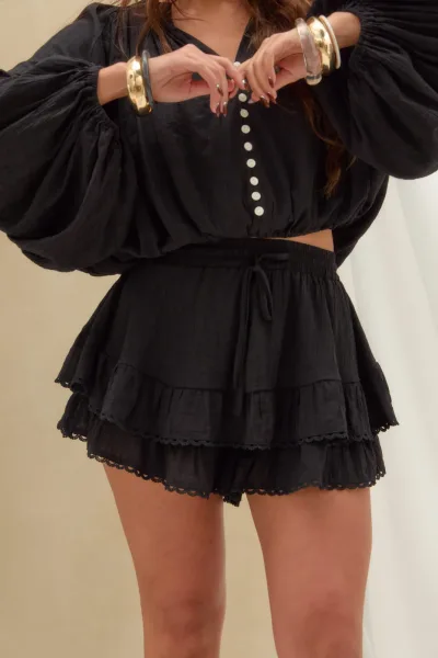 Pollera Volados Negro