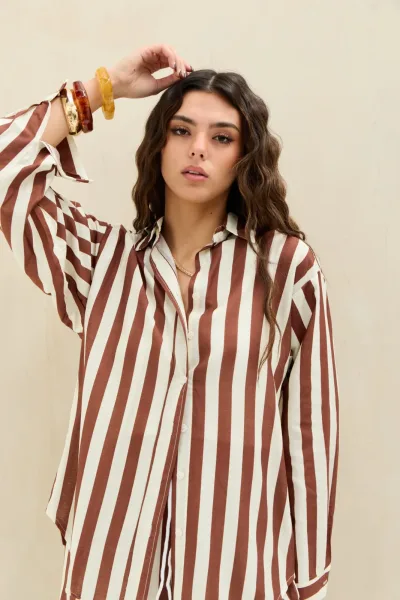 Camisa Rayas Marron