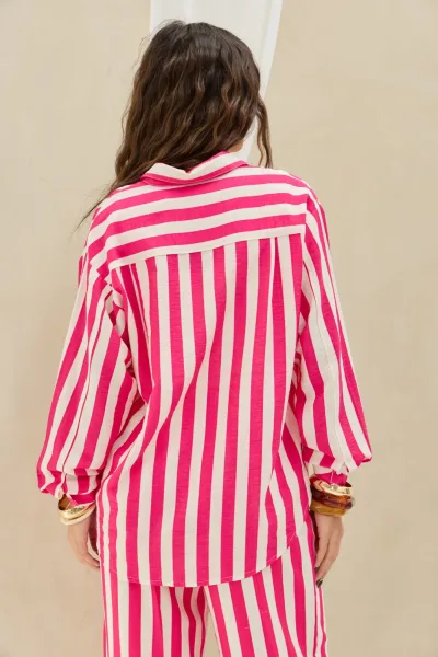 Camisa Rayas Fucsia