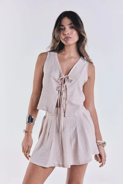 Short Pollera Luz Beige