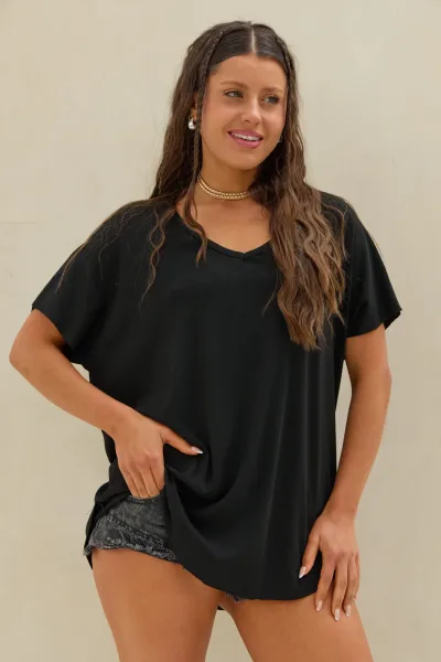 Remera over Morley Negro