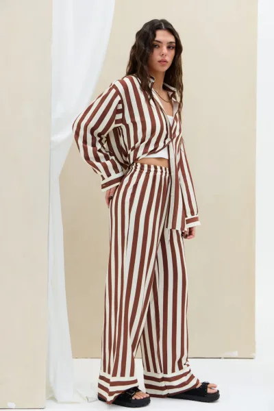 Pantalon Rayas Marron